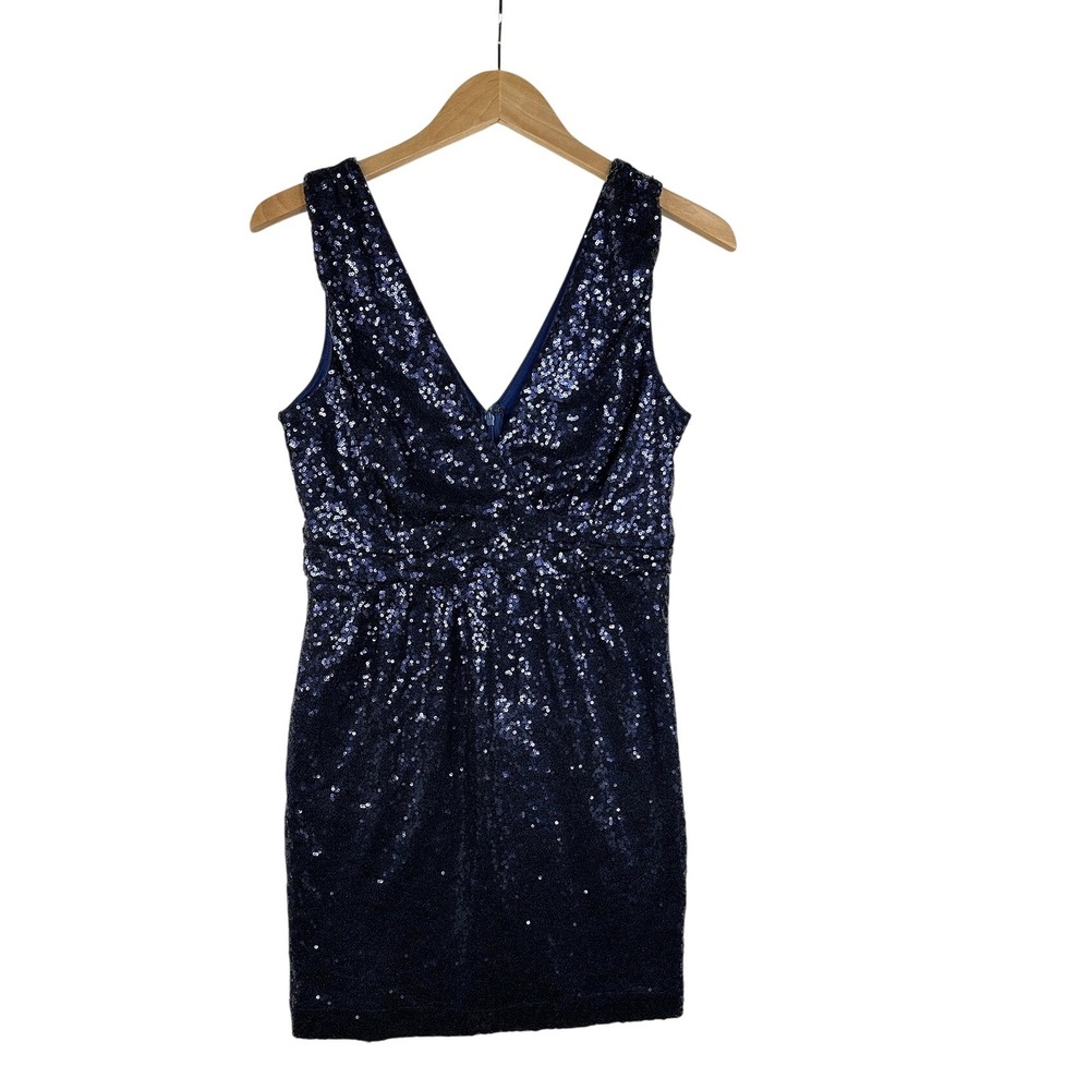 NWT Lulus‎ Womens Sequin Sheath Dress Size Medium Blue